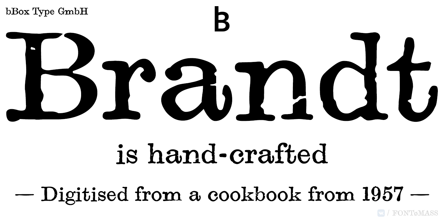 Пример шрифта Brandt Regular